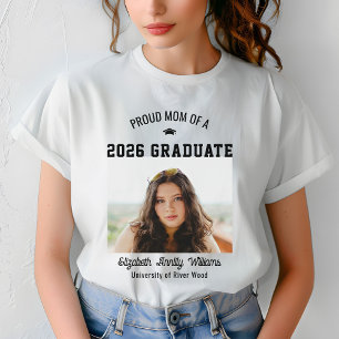 Camiseta Madre Orgullosa Foto Personalizada de Graduado de 