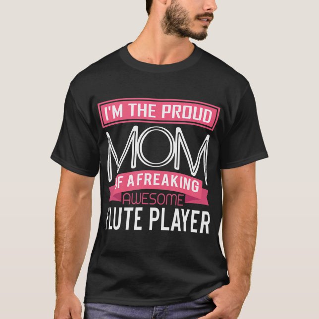 Camiseta Madre orgullosa jugadora de flauta marchando en ba (Anverso)
