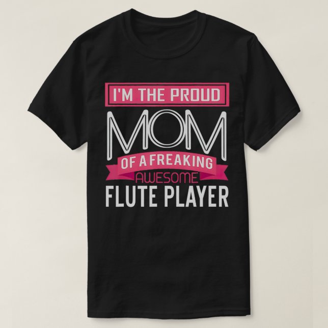 Camiseta Madre orgullosa jugadora de flauta marchando en ba (Diseño del anverso)