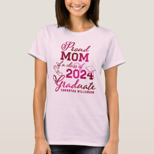 Camiseta Madre Orgullosa Rosa Personalizada De 2023 Graduad