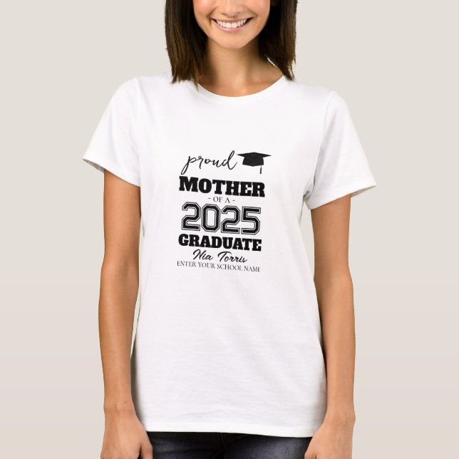 Camiseta Madre orgullosa y personalizada de un graduado 202 (Anverso)