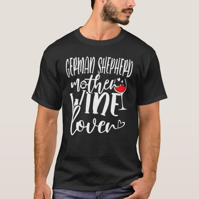 Camiseta Madre Pastor Alemán Vino (Anverso)