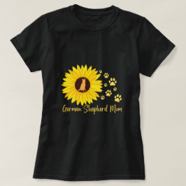 Camiseta Madre pastora alemana con impresiones de girasol y