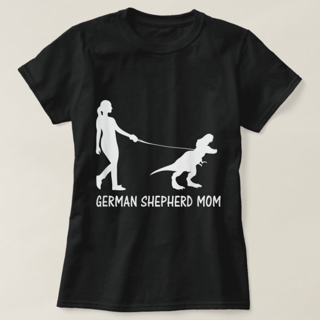 Camiseta Madre pastora alemana Dinosaur GSD Dueñas de Trex  (Diseño del anverso)