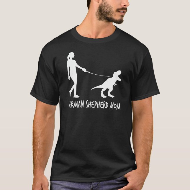 Camiseta Madre pastora alemana Dinosaur GSD Propietarios de (Anverso)
