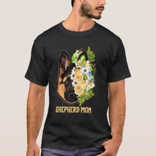 Camiseta Madre pastora alemana Flores Aparato Shepherd Mama