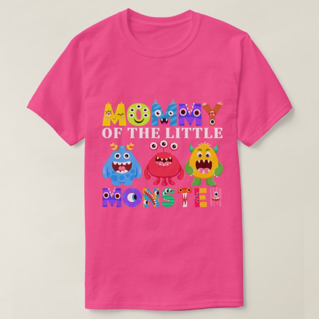 Camiseta Madre Pequeña Monstruo Niños Familia Fiesta de pri (Diseño del anverso)