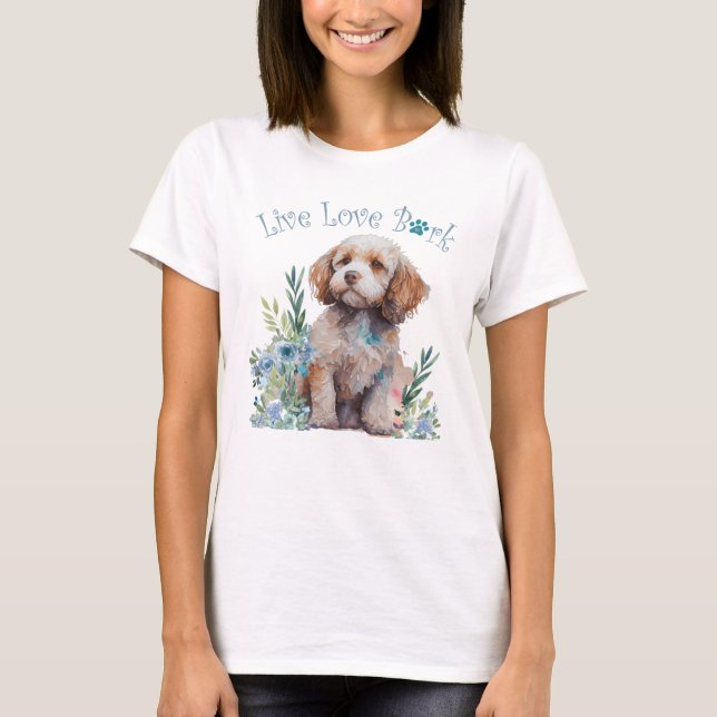 Camiseta Madre Perro Cockapoo Floral (Anverso)