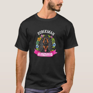 Camiseta Madre Perro Doberman Lindo Flor Cachorros Perros