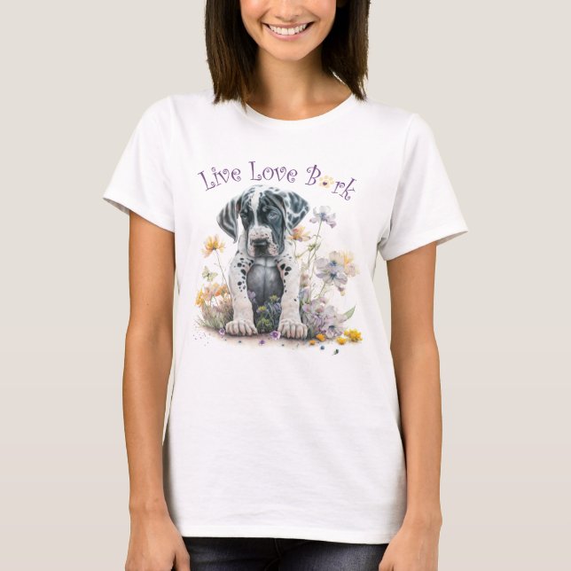 Camiseta Madre Perro Gran Danés Floral (Anverso)