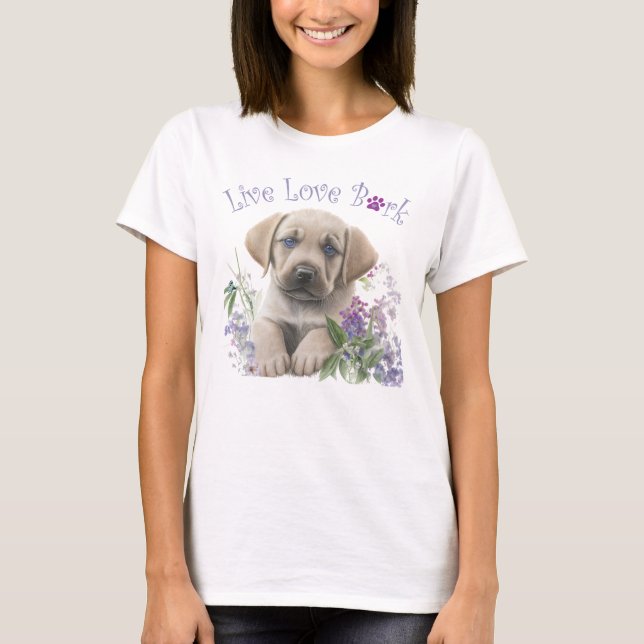 Camiseta Madre Perro Labrador Floral (Anverso)
