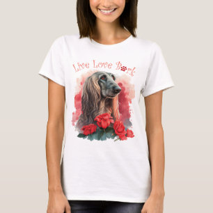Camiseta Madre Perro Lebrel Afgano Floral
