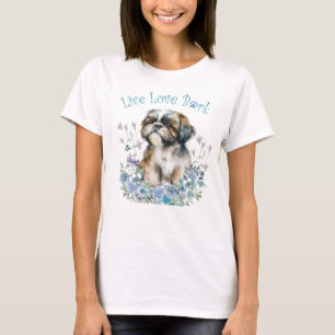 Camiseta Madre Perro Shih Tzu Floral