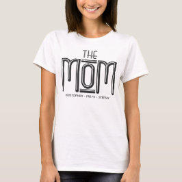 Camiseta Madre personalizada de la tipografía blanca negra