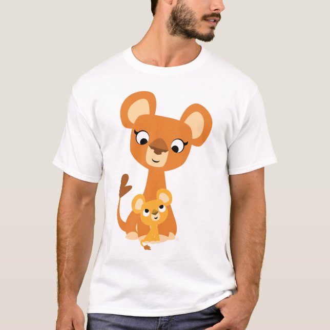 Camiseta madre Personalizado de león y cachorro (Anverso)