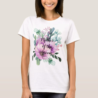 Camiseta MADRE Púrpura Floral de la novia Boda GROOM