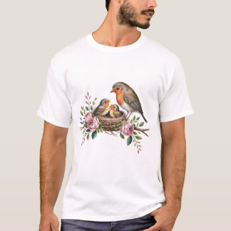 Camiseta Madre robada alimentando a los pájaros bebés en ni