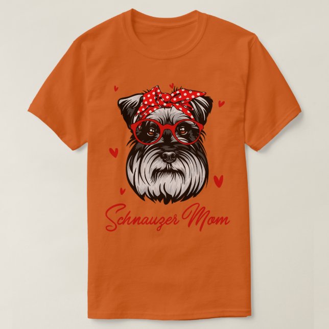 Camiseta Madre Schnauzer, amante de la impresión de leopard (Diseño del anverso)