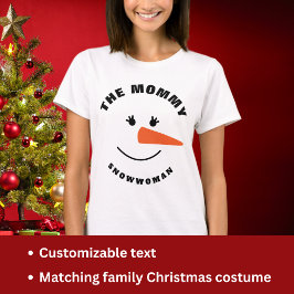 Camiseta Madre Snowman Face Squad Costume Familiar