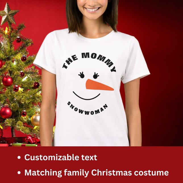 Camiseta Madre Snowman Face Squad Costume Familiar (Subido por el creador)