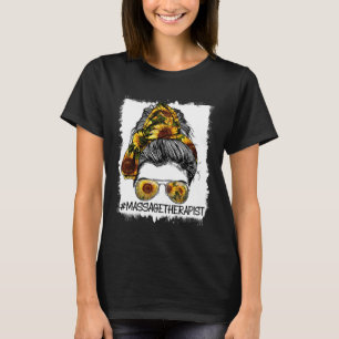 Camiseta Madre terapeuta masajista Messy Bun Hair Cute madr