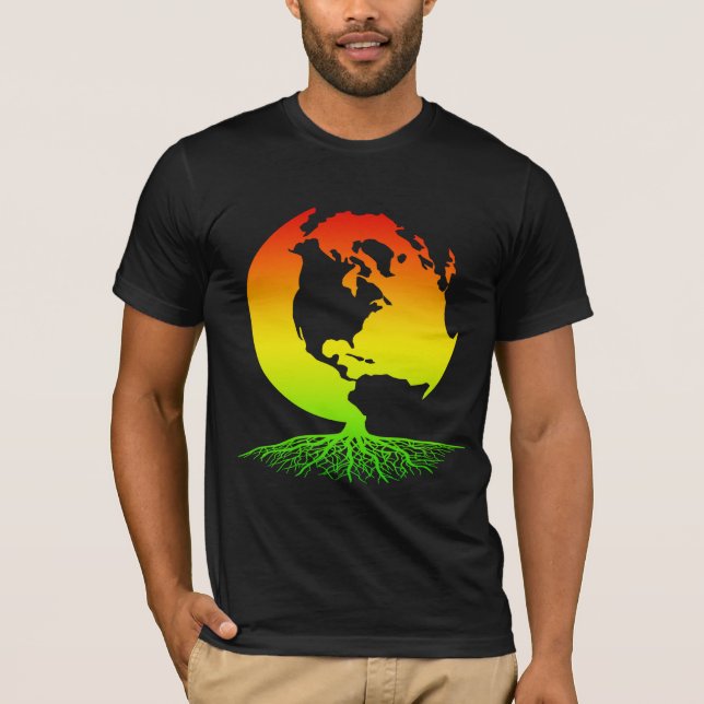 Camiseta Madre tierra con las raíces de Rasta (Anverso)