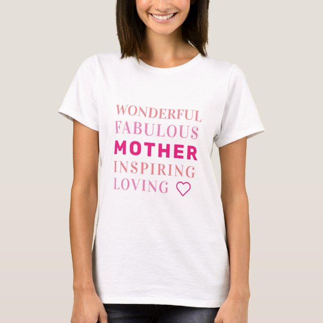 Camiseta Madre tipografía moderna Corazón (Anverso)