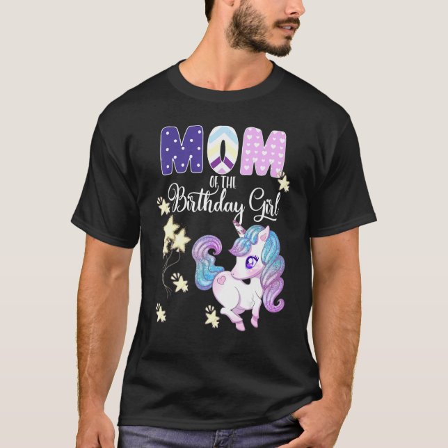Camiseta Madre Unicornio De La Chica De Cumpleaños Magical  (Anverso)