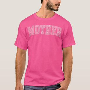 Camiseta Madre Varsity Letras Weathered Pink