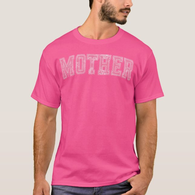 Camiseta Madre Varsity Letras Weathered Pink (Anverso)