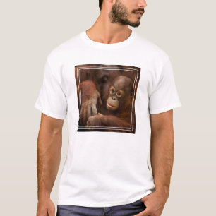 Camiseta Madre y bebé orangután en el zoológico