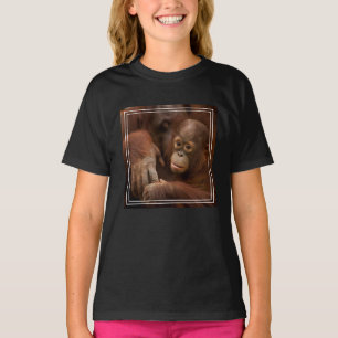 Camiseta Madre y bebé orangután en el zoológico
