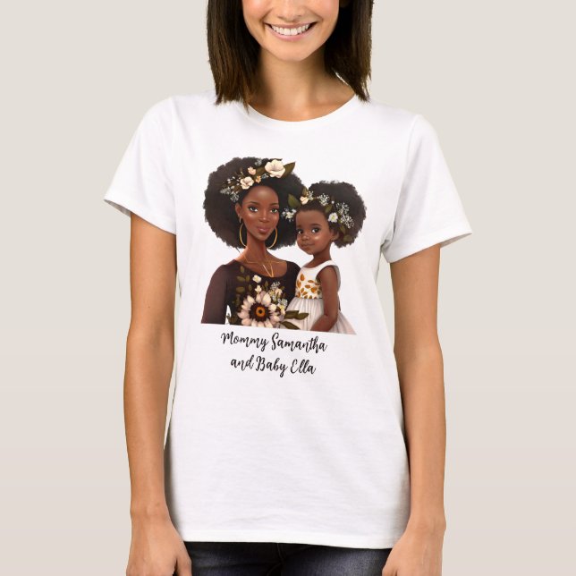 Camiseta Madre y hija negras personalizadas (18) (Anverso)