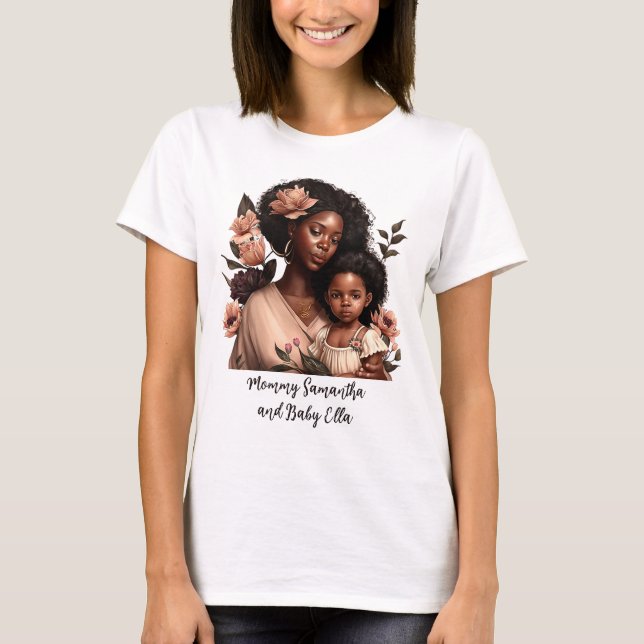 Camiseta Madre y hija negras personalizadas (21) (Anverso)