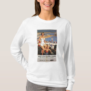 Camiseta Madre y hijo en el poster del ferrocarril de la