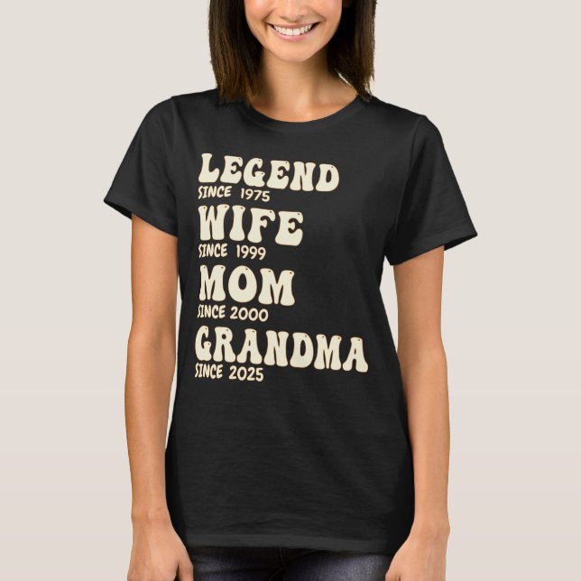 Camiseta Madre y mujer leyenda Personalizado abuela desde h (Anverso)
