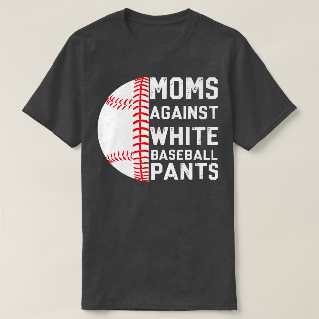 Camiseta Madres contra plantadores de béisbol blancos (Diseño del anverso)
