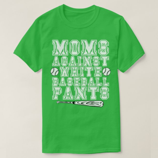 Camiseta Madres contra plantadores de béisbol blancos (Diseño del anverso)