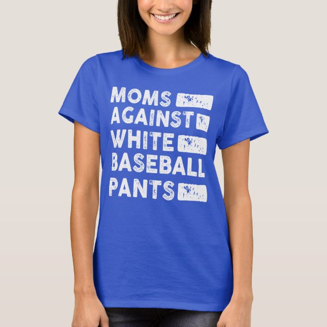 Camiseta Madres contra plantadores de béisbol blancos (Anverso)