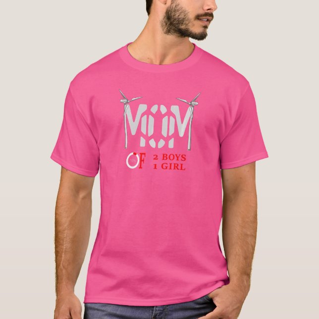 Camiseta Madres De 2 Niños + 1 Chica (Anverso)