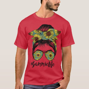 Camiseta Madres de mujeres girasol en el cabello de gammie