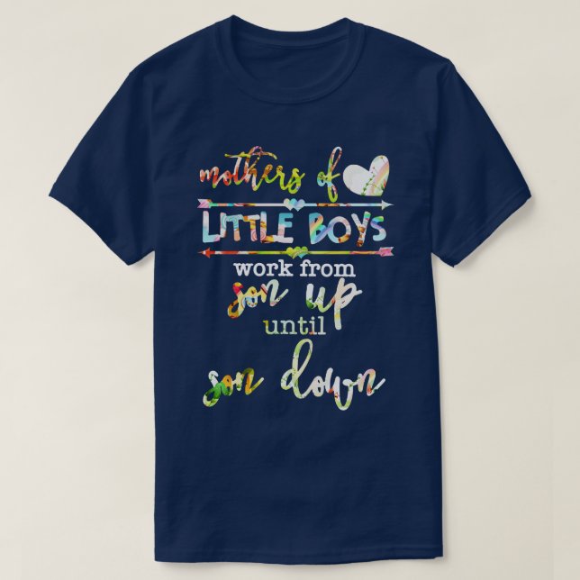 Camiseta Madres De Niños Pequeños Trabajan Desde El Hijo Ha (Diseño del anverso)