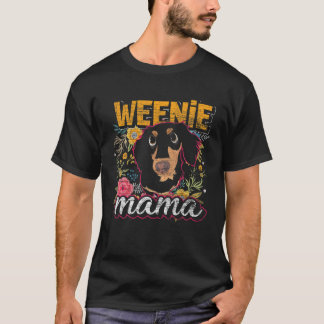 Camiseta Madres de perro Chicas regalan Weenie Mama Flower 