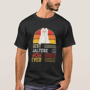 Camiseta Madres de Perro Vintage Mejor Madre Maltesa Jamás