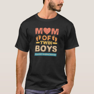 Camiseta Madres De Twin Boys Clásicos De Sobrenombre Twin