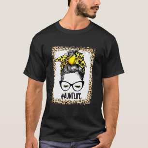 Camiseta Madres del Día del Juego Bun Bleached Softball Tía