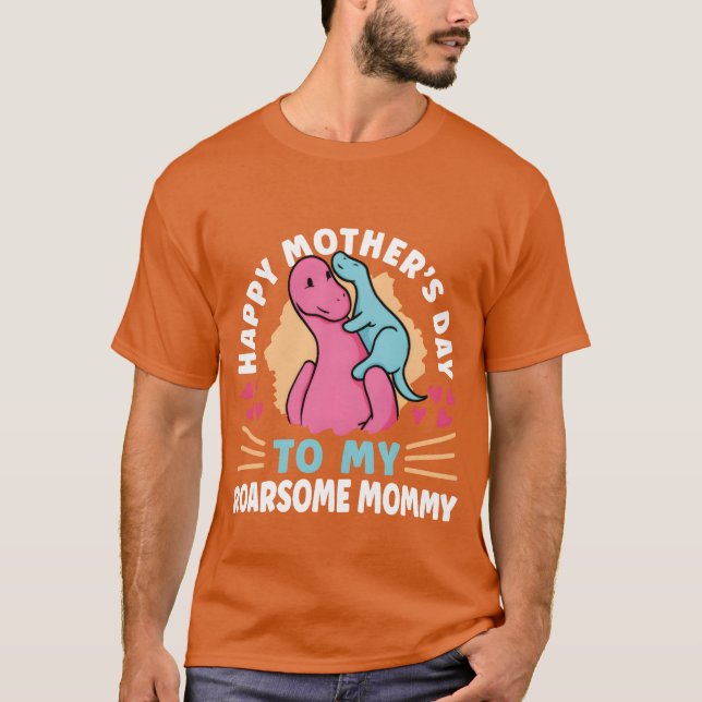 Camiseta Madres felices Dayo My Roarsome Mommy Awesome frit (Anverso)