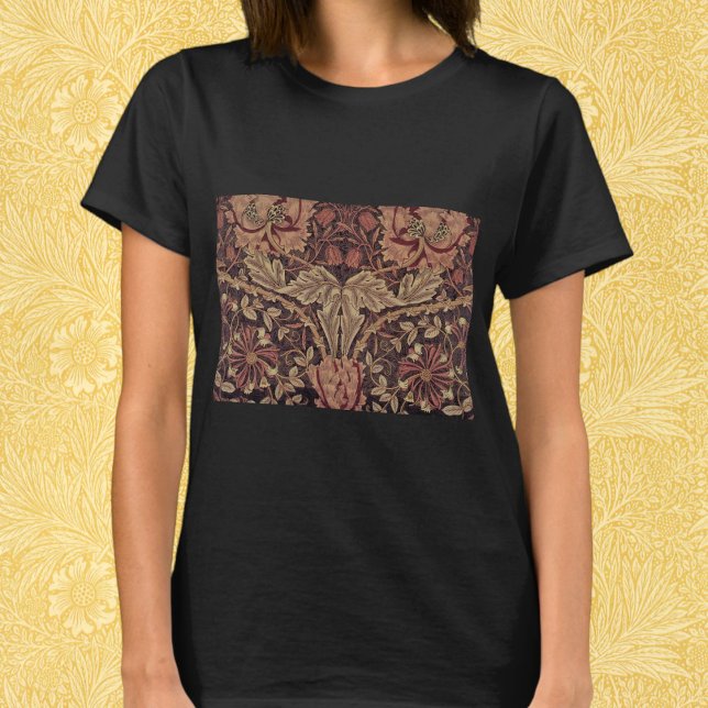 Camiseta Madreselva de William Morris, Flores de jardín Art (Honeysuckle by William Morris, Garden Flowers Art T-Shirt)