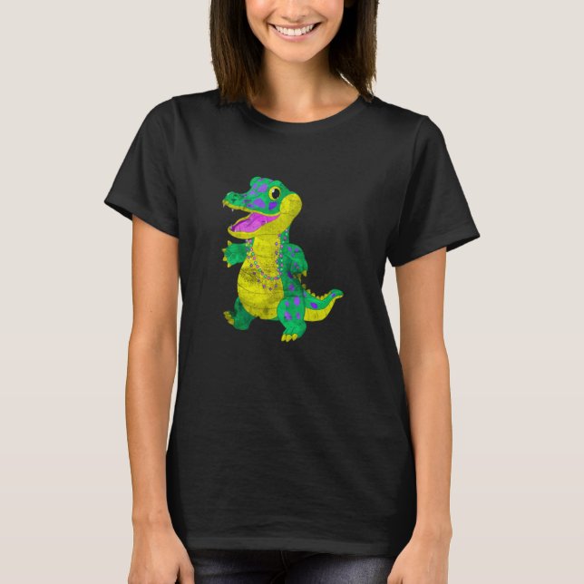 Camiseta Madri Gras Alligator Carnival Festival Costume Mat (Anverso)
