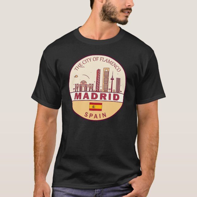 Camiseta Madrid España City Skyline Emblem (Anverso)